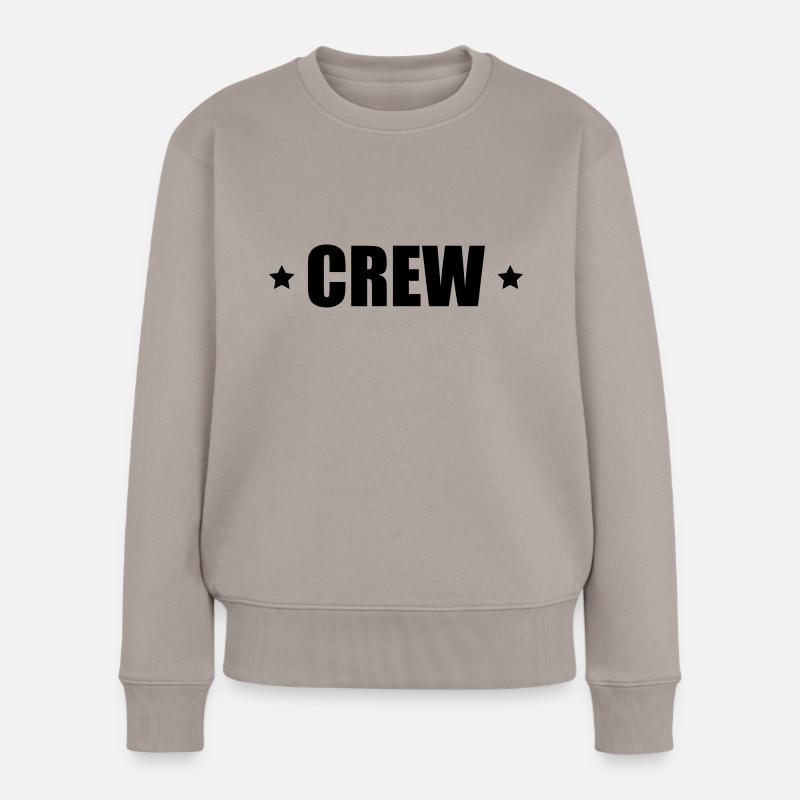 Crew mit Sterne - Frauen Premium Bio Pullover - Taupe