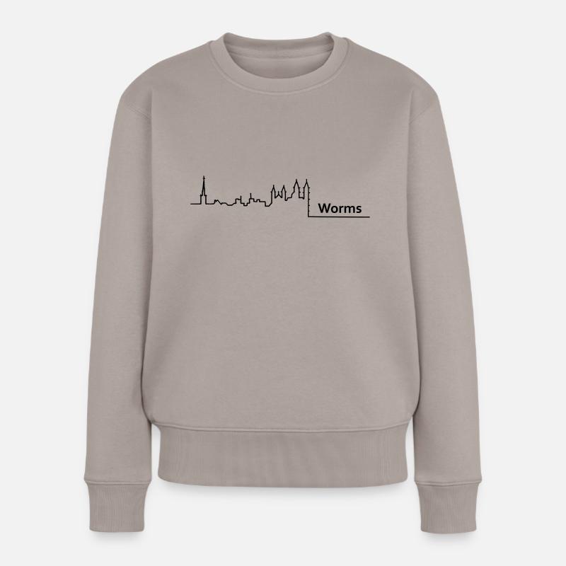 worms skyline - Women's Premium Organic Jumper - taupe