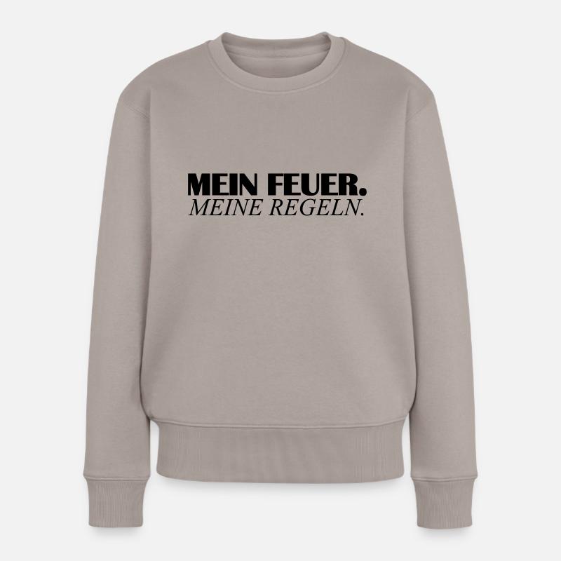 mein feuer - Frauen Premium Bio Pullover - Taupe