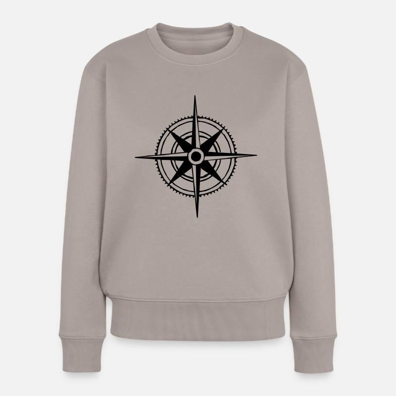 compass - Frauen Premium Bio Pullover - Taupe