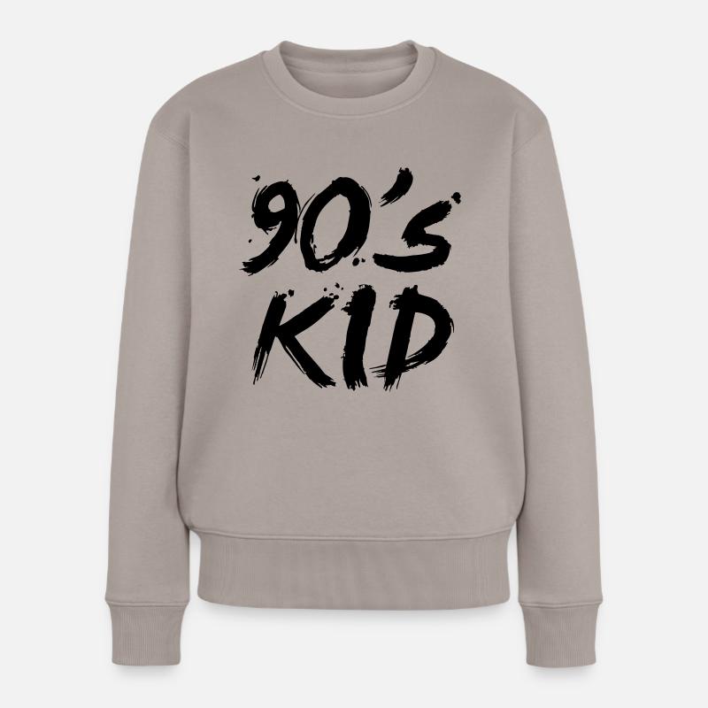 90s kid - Frauen Premium Bio Pullover - Taupe