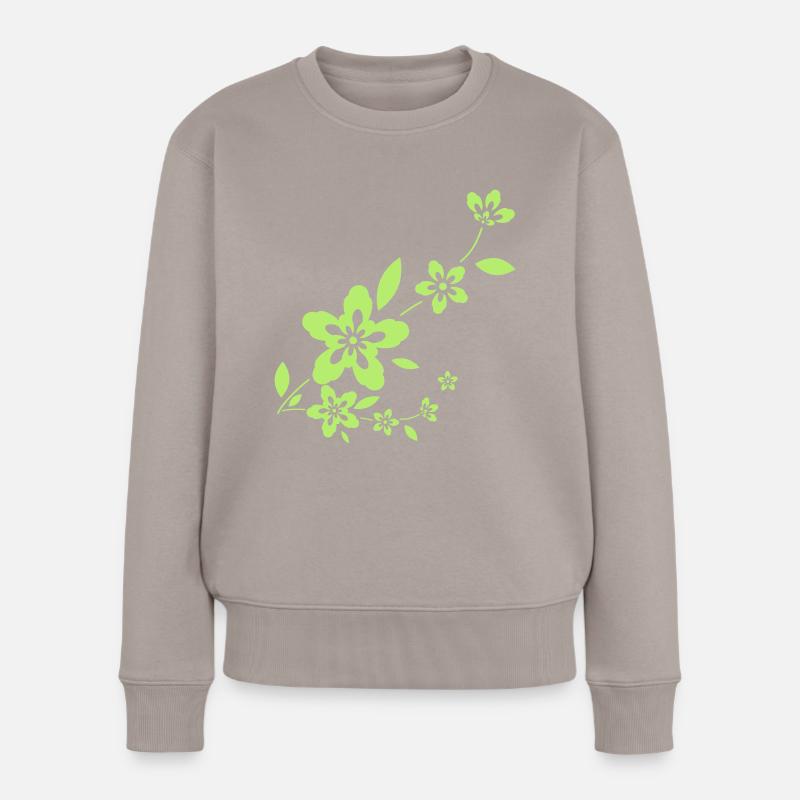 fleurs - Pull Premium bio Femme - taupe