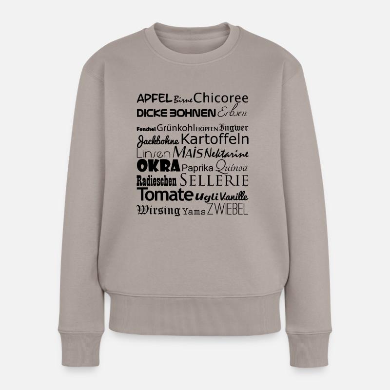 Gemüse und Obst von A bis Z - Frauen Premium Bio Pullover - Taupe