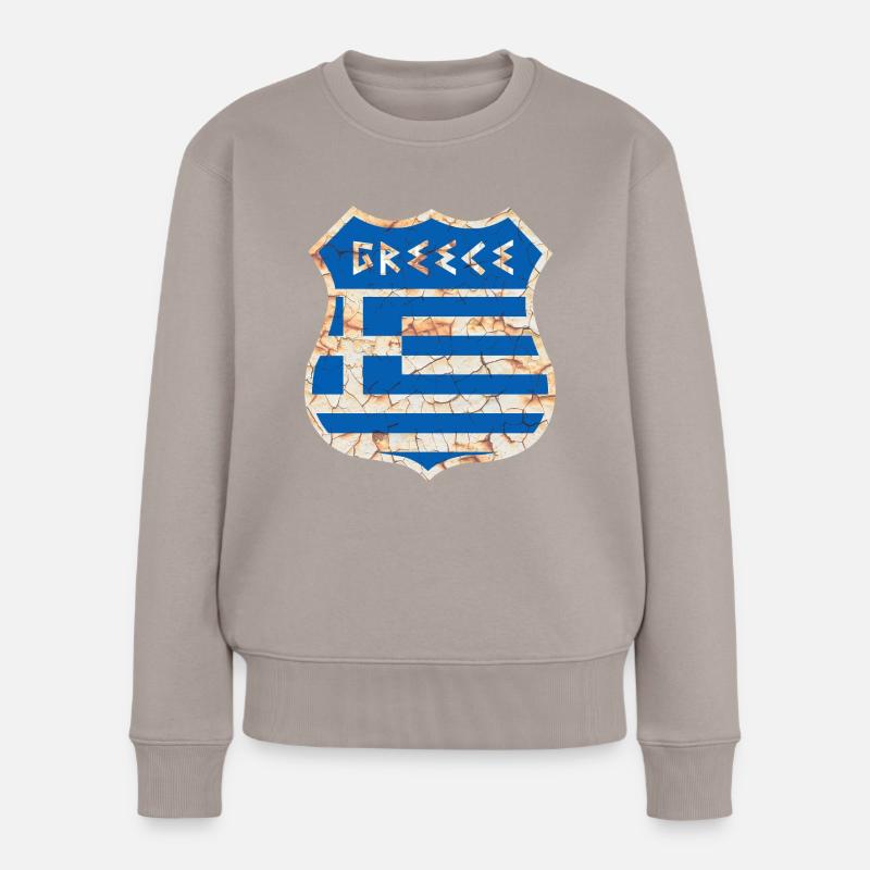 Greece - Frauen Premium Bio Pullover - Taupe