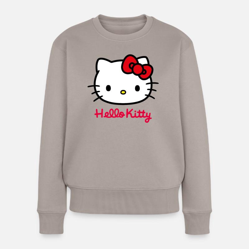 Hello Kitty Classique Avec Lettrage Hello Kitty - Pull Premium bio Femme - taupe