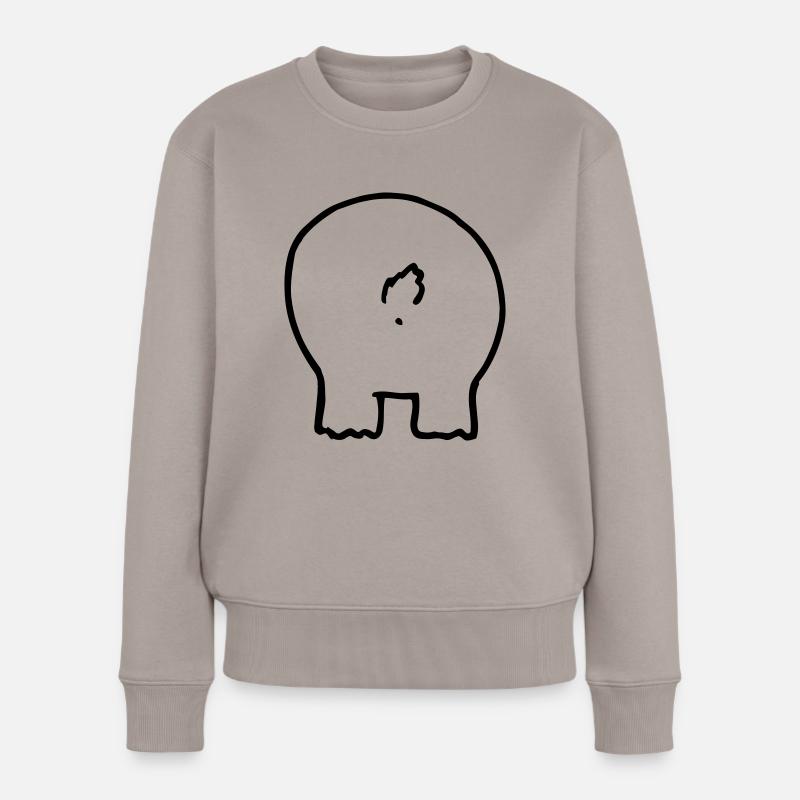 Bear printed 2 sides - Pull Premium bio Femme - taupe