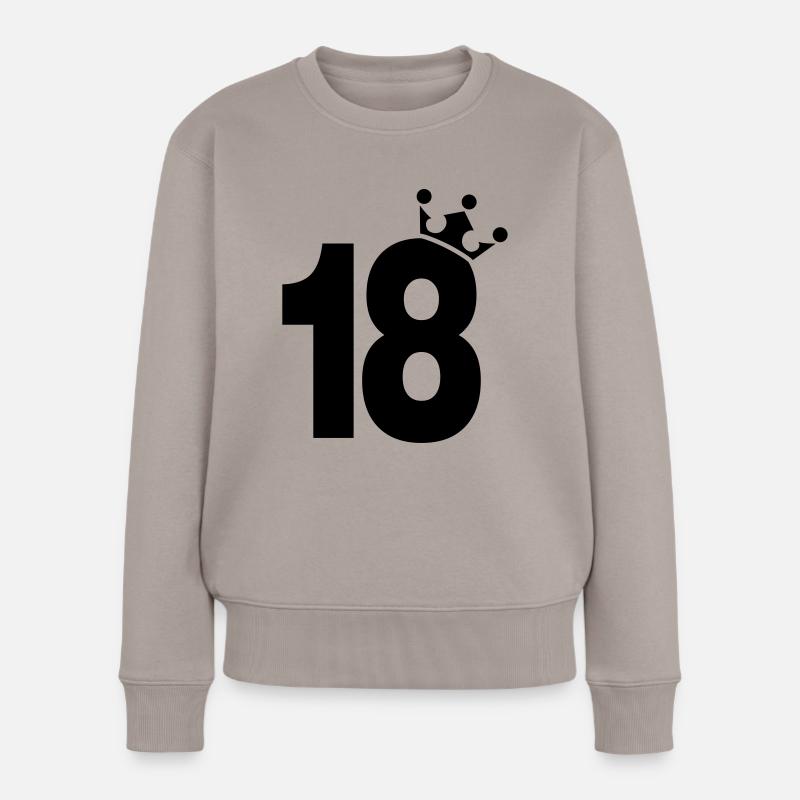18 - Frauen Premium Bio Pullover - Taupe