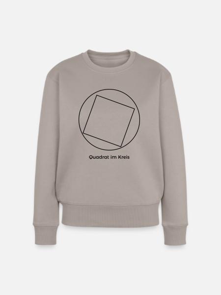 Quadrat im Kreis - Frauen Premium Bio Pullover - Taupe