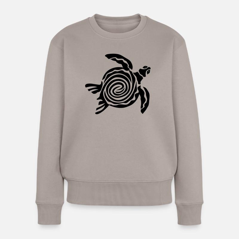 turtle schildkröte - Frauen Premium Bio Pullover - Taupe