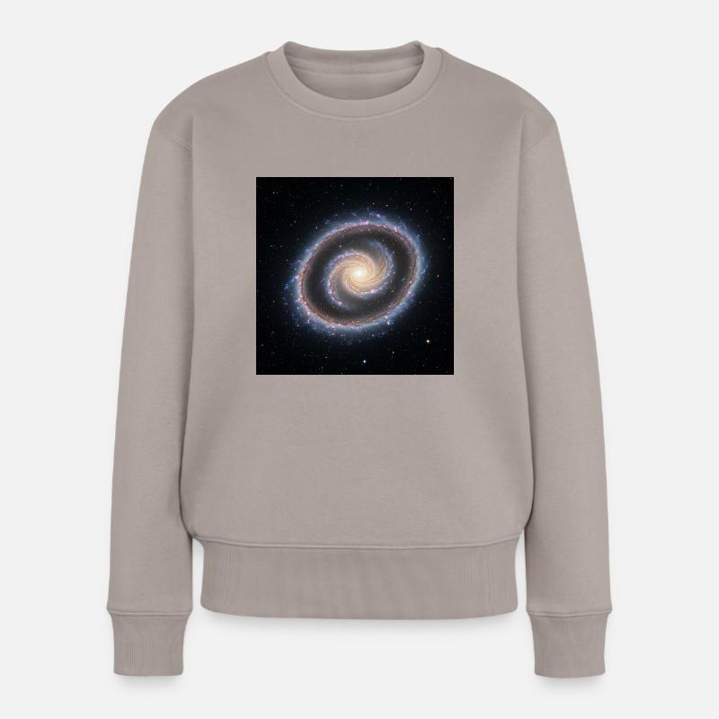 Impression d’art en spirale galaxie - Pull Premium bio Femme - taupe
