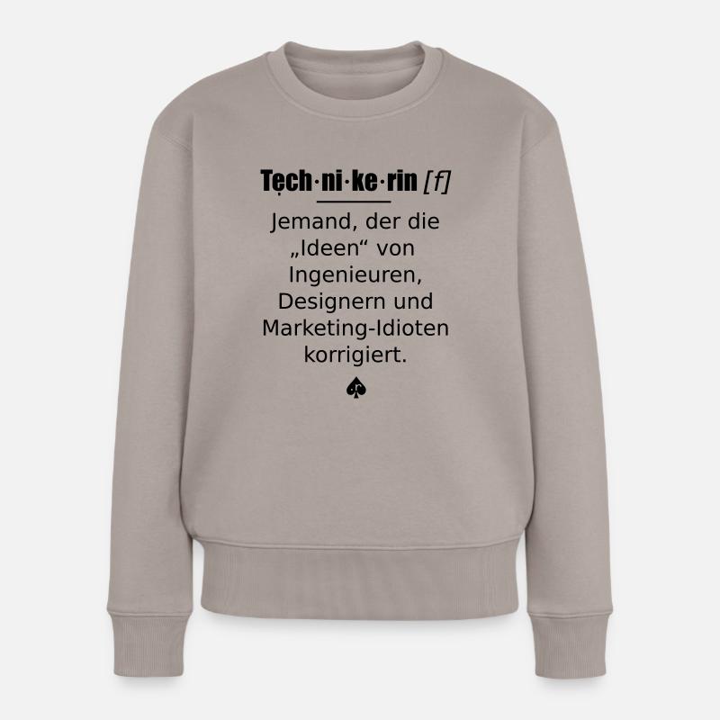 Technikerin - Frauen Premium Bio Pullover - Taupe