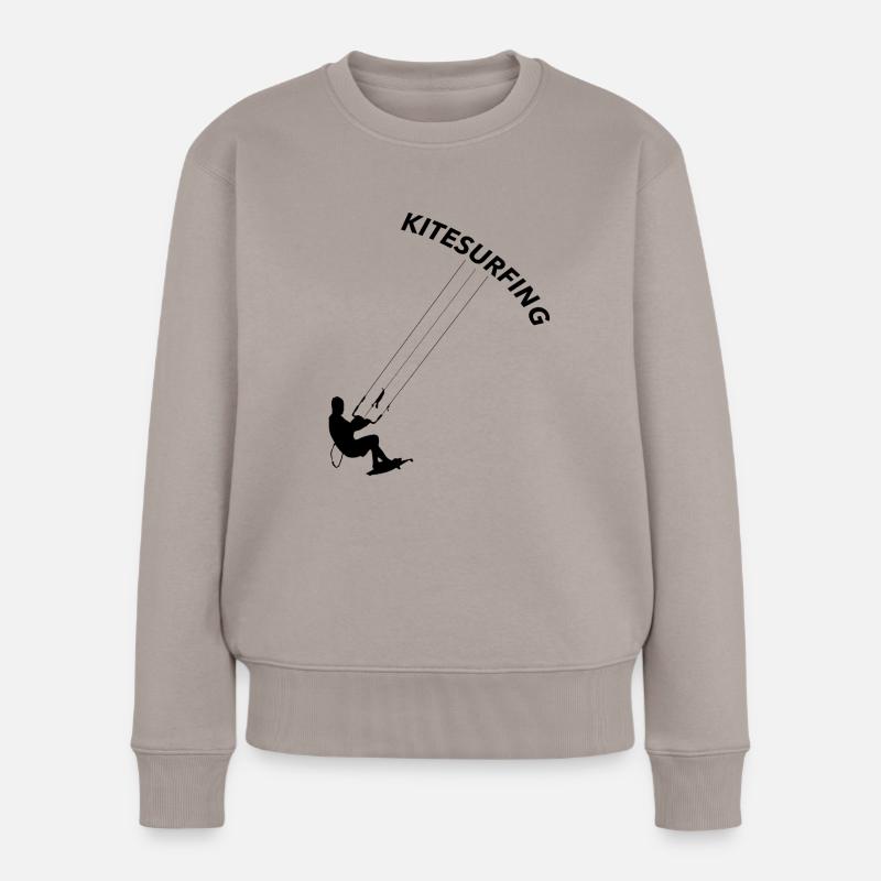 Kitesurfer - Frauen Premium Bio Pullover - Taupe