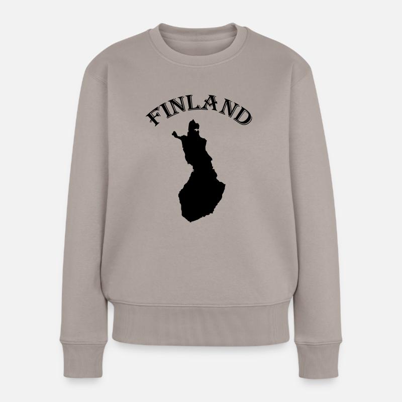 finland - Frauen Premium Bio Pullover - Taupe