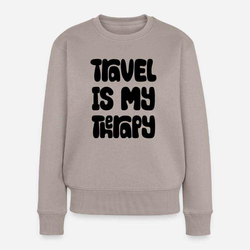 Travel Is My Therapy - Pull Premium bio Femme - taupe