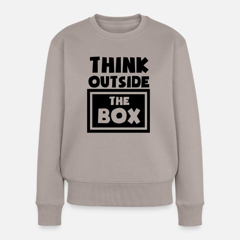 Think Outside The Box - Frauen Premium Bio Pullover - Taupe