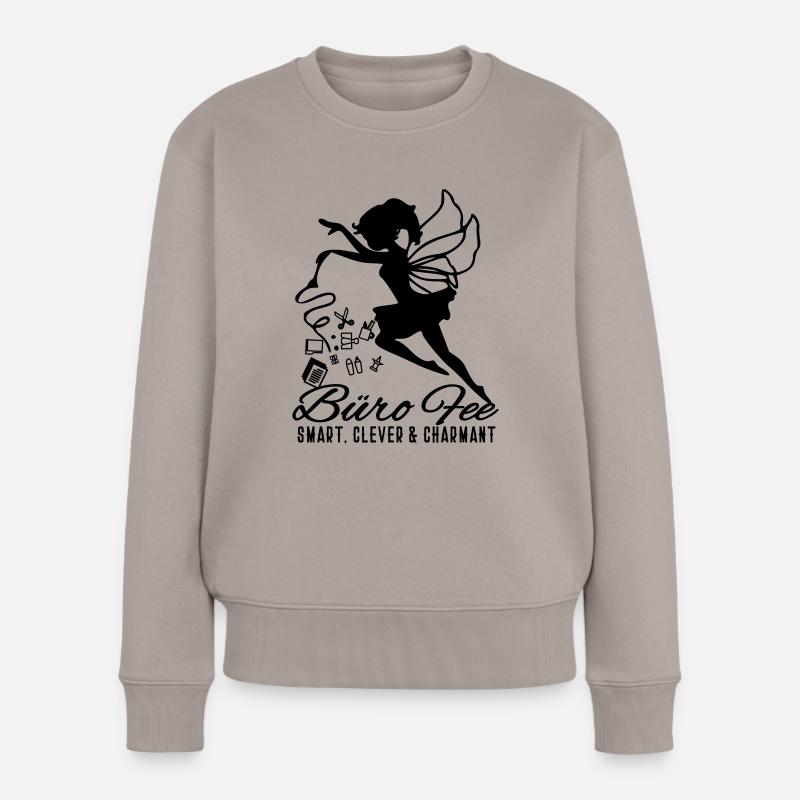 Büro Fee - Smart, Clever & Charmant - Frauen Premium Bio Pullover - Taupe