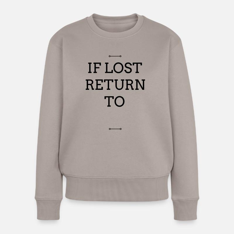 IF LOST RETURN TO... Duo - Frauen Premium Bio Pullover - Taupe