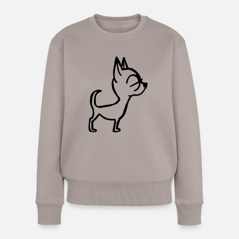 Chihuahua - Frauen Premium Bio Pullover - Taupe