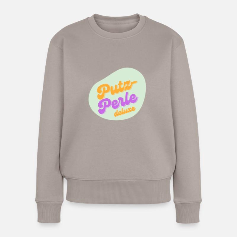 Putzperle Deluxe - Frauen Premium Bio Pullover - Taupe