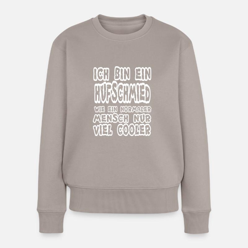 Cooler Hufschmied - Frauen Premium Bio Pullover - Taupe