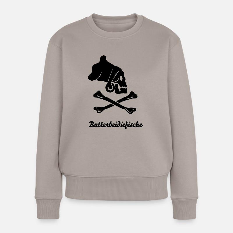 ~ Butterbeidiefische ~ - Frauen Premium Bio Pullover - Taupe