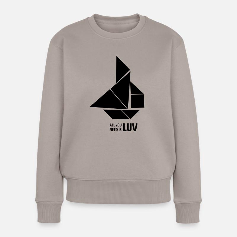 All you need is Luv - Frauen Premium Bio Pullover - Taupe