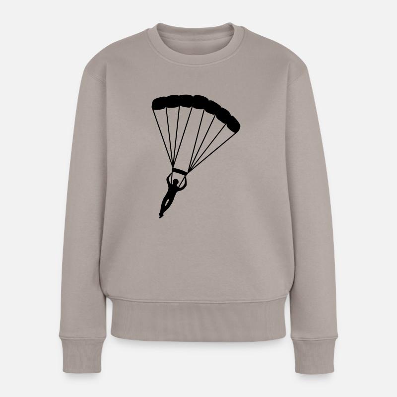 Fallschirm - Frauen Premium Bio Pullover - Taupe