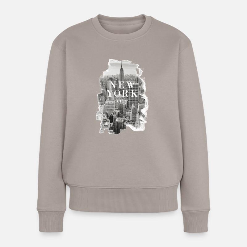 New York City - Frauen Premium Bio Pullover - Taupe