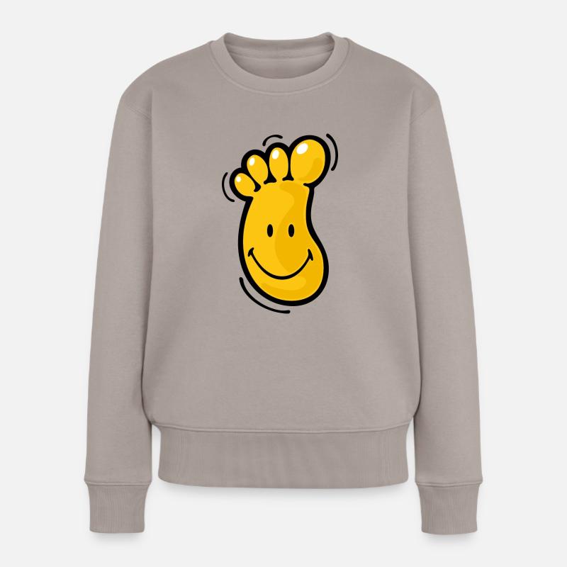 Smiley Foot - Frauen Premium Bio Pullover - Taupe