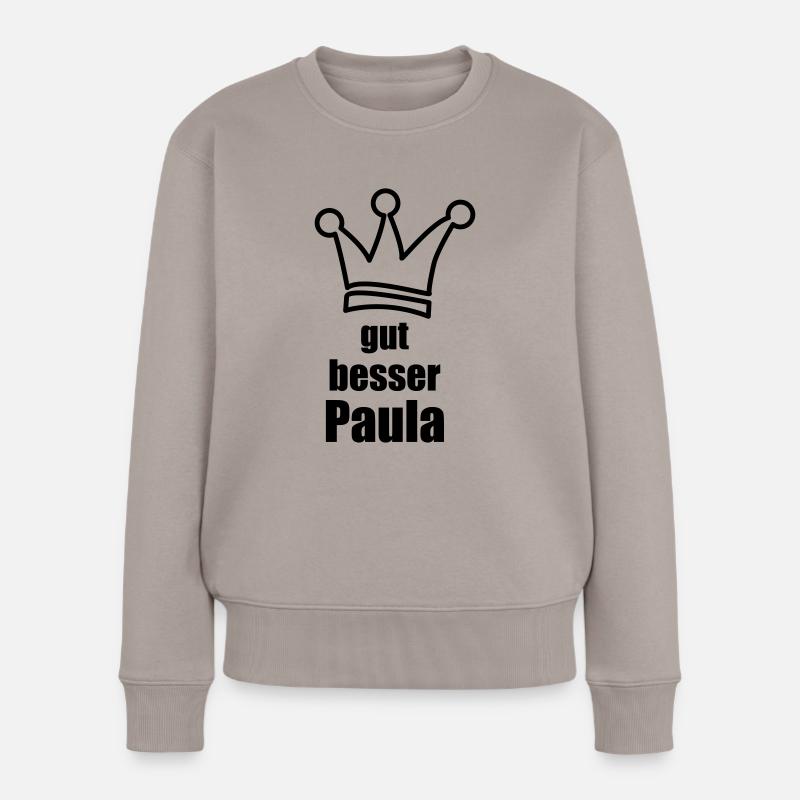 Paula - Frauen Premium Bio Pullover - Taupe