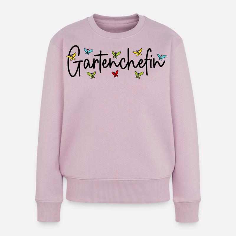 Garten Chefin Gärtnerin Gartenarbeit Gartenchefin - Frauen Premium Bio Pullover - Altrosa