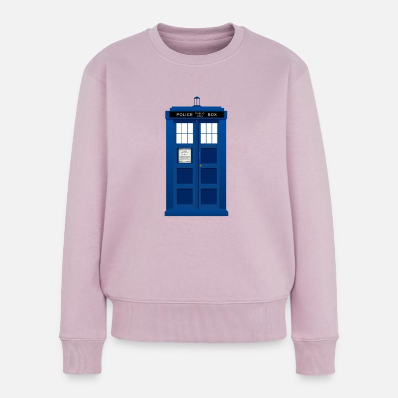 Police box tardis - Frauen Premium Bio Pullover - Altrosa