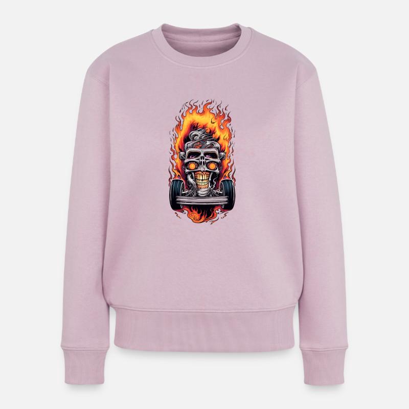Skull Biker - Pull Premium bio Femme - rose poudré