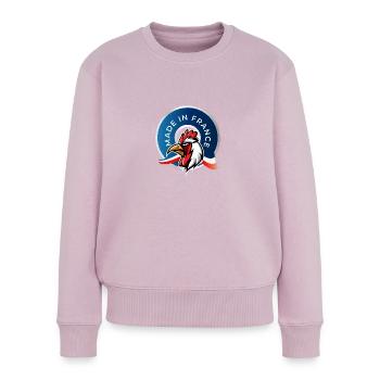 MADE IN FRANCE - Pull Premium bio Femme - rose poudré - Devant - Julia (174cm)