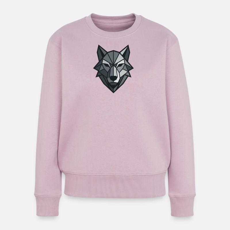 Geometric Wolf - Frauen Premium Bio Pullover - Altrosa
