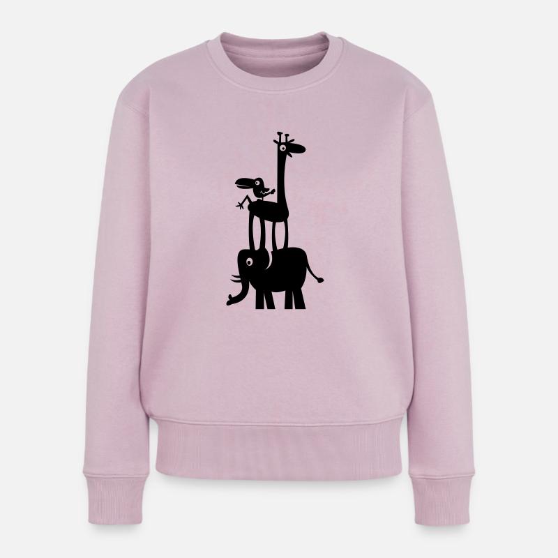 Funny_Zoo - Frauen Premium Bio Pullover - Altrosa