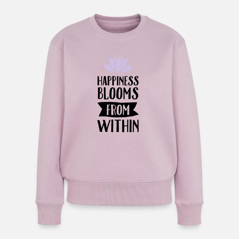 Happiness Blooms From Within - Frauen Premium Bio Pullover - Altrosa