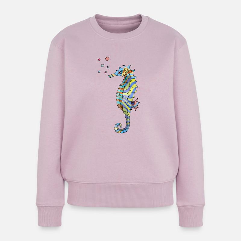 Seepferdchen - Frauen Premium Bio Pullover - Altrosa