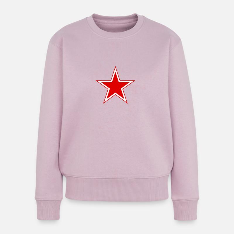 Roter Stern - Frauen Premium Bio Pullover - Altrosa
