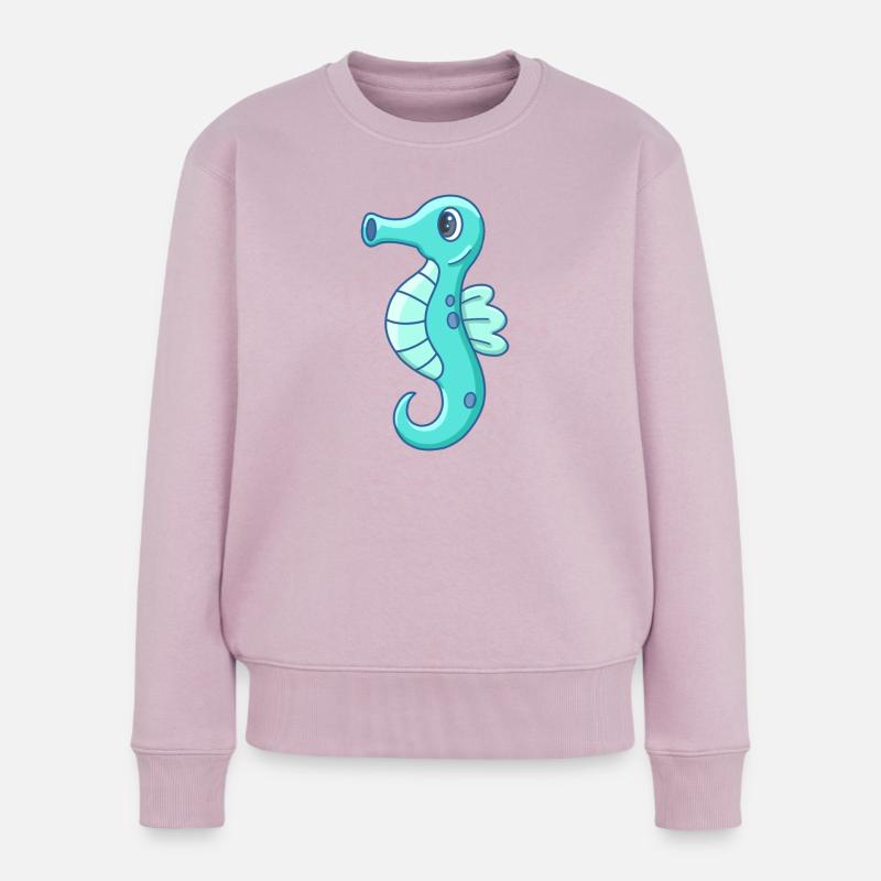 Mignon petit hippocampe - Pull Premium bio Femme - rose poudré