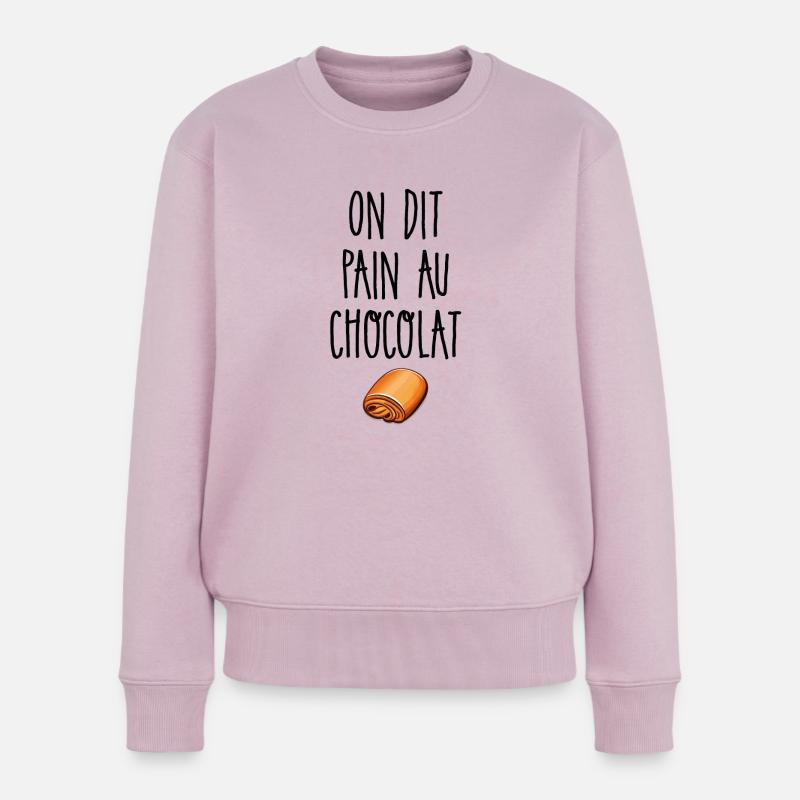 Man sagt Schokoladenbrot - Frauen Premium Bio Pullover - Altrosa