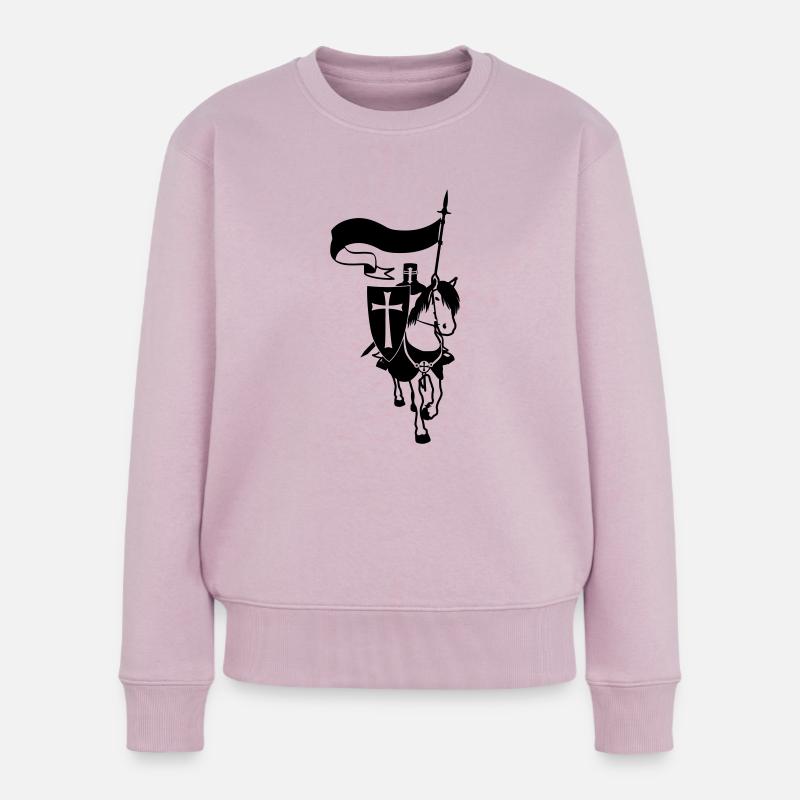 cavalier_templier - Pull Premium bio Femme - rose poudré