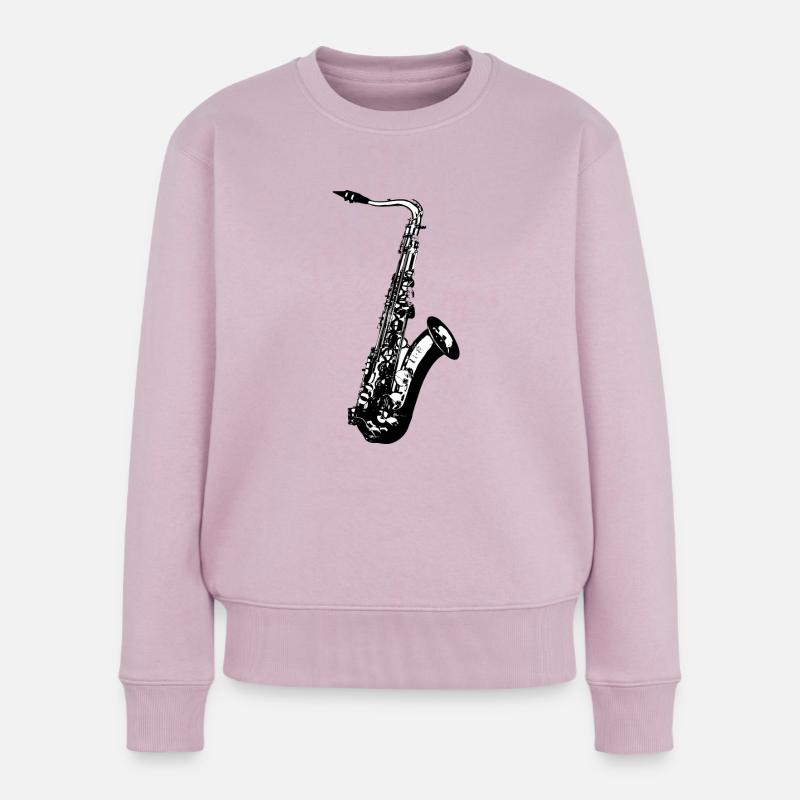 Saxophon - Frauen Premium Bio Pullover - Altrosa