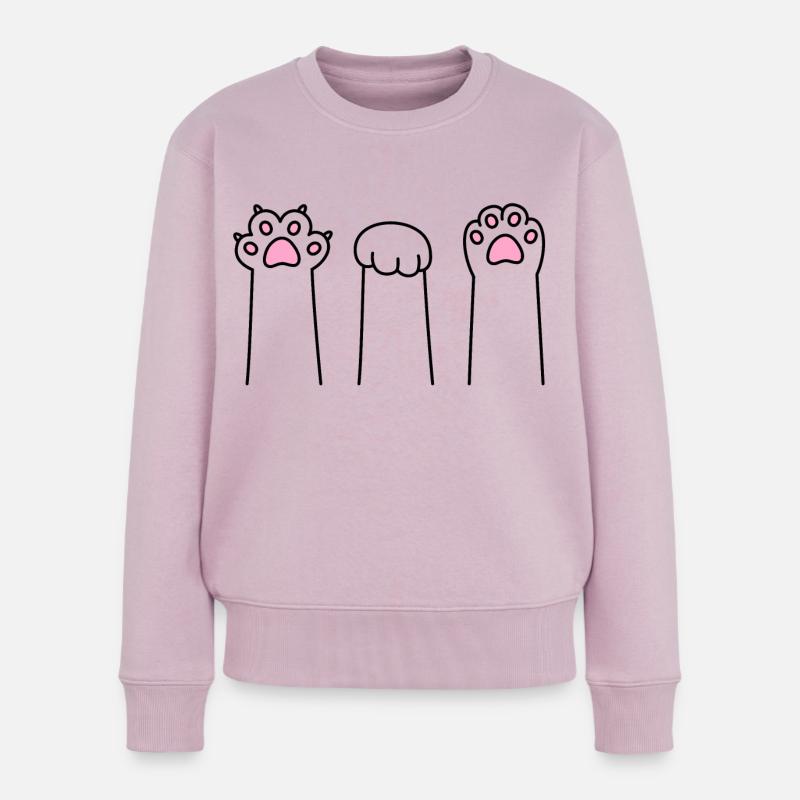 Schere Stein Papier Katze Pfote Spiel Katzenpfoten - Frauen Premium Bio Pullover - Altrosa