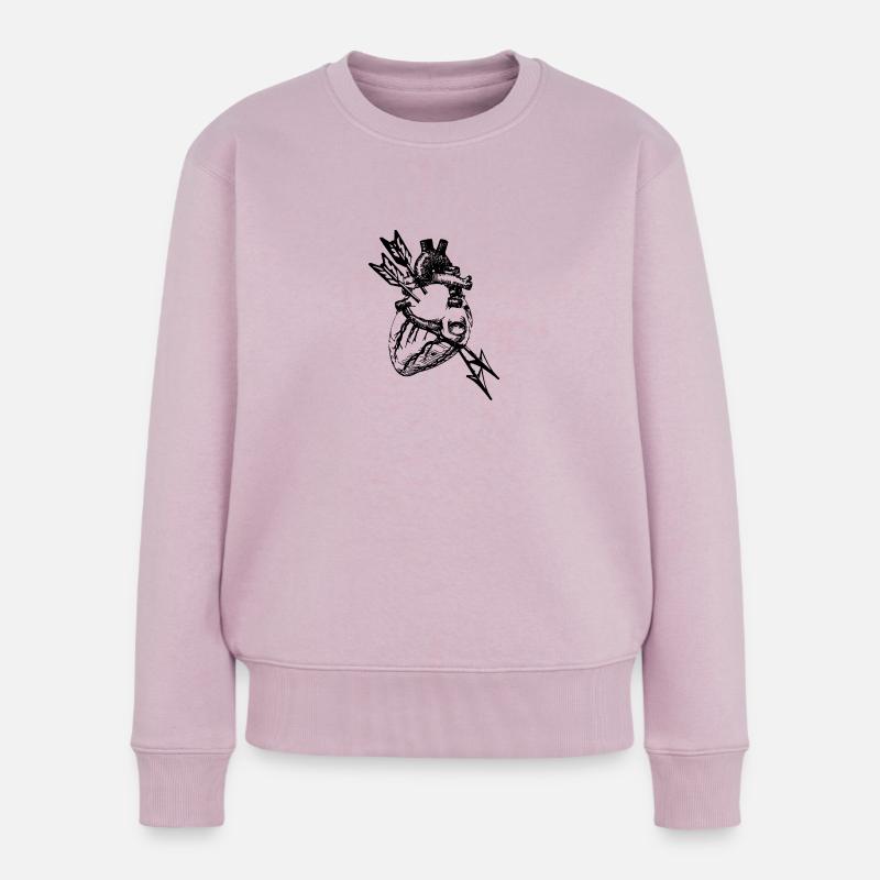 Coeur/ Coeur - Pull Premium bio Femme - rose poudré