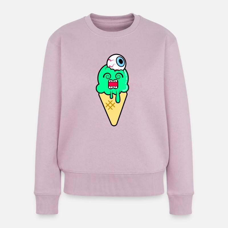Funky Ice Cream - Frauen Premium Bio Pullover - Altrosa