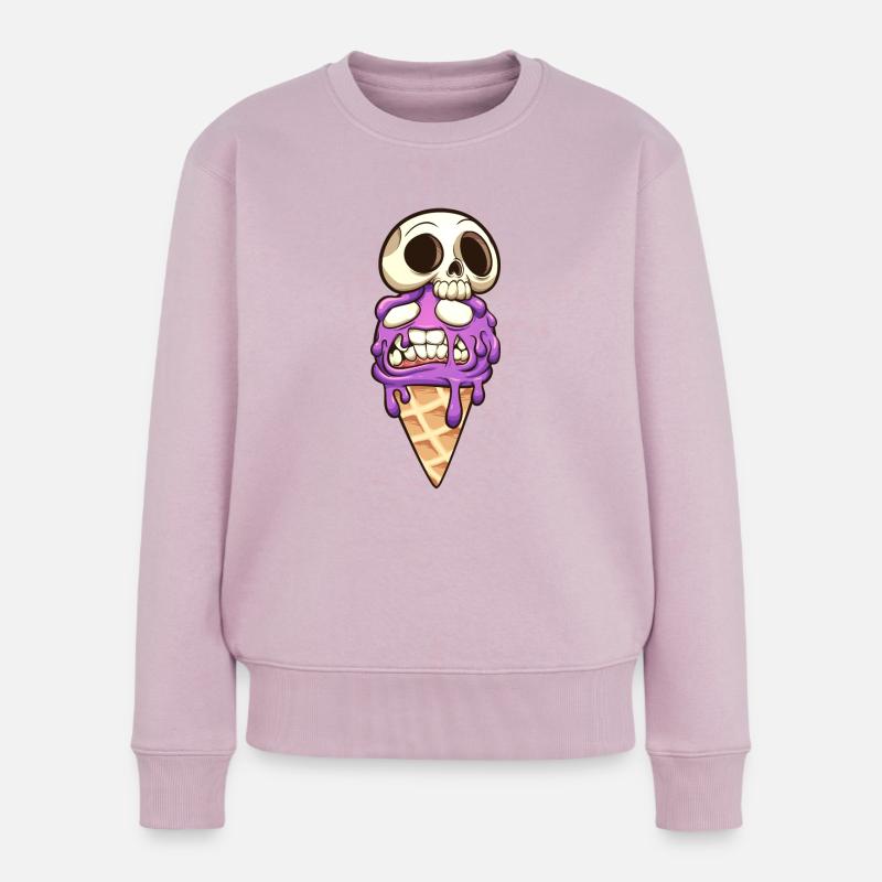 Schädel - Frauen Premium Bio Pullover - Altrosa