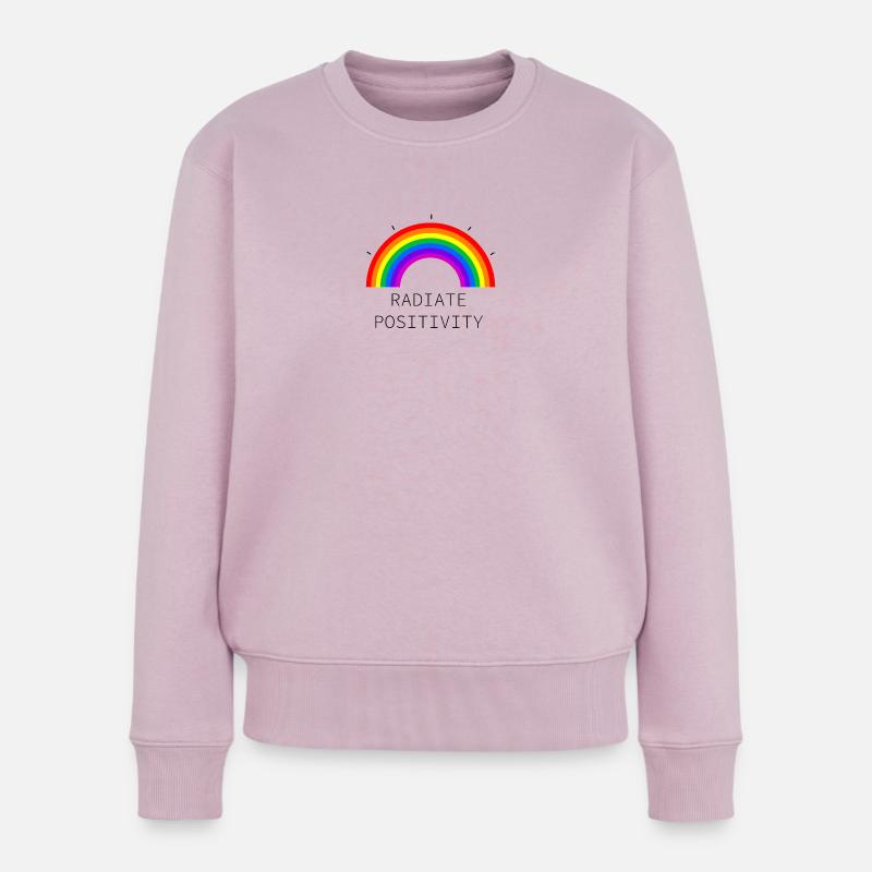 Radiate Positivity, Regenbogen - Frauen Premium Bio Pullover - Altrosa