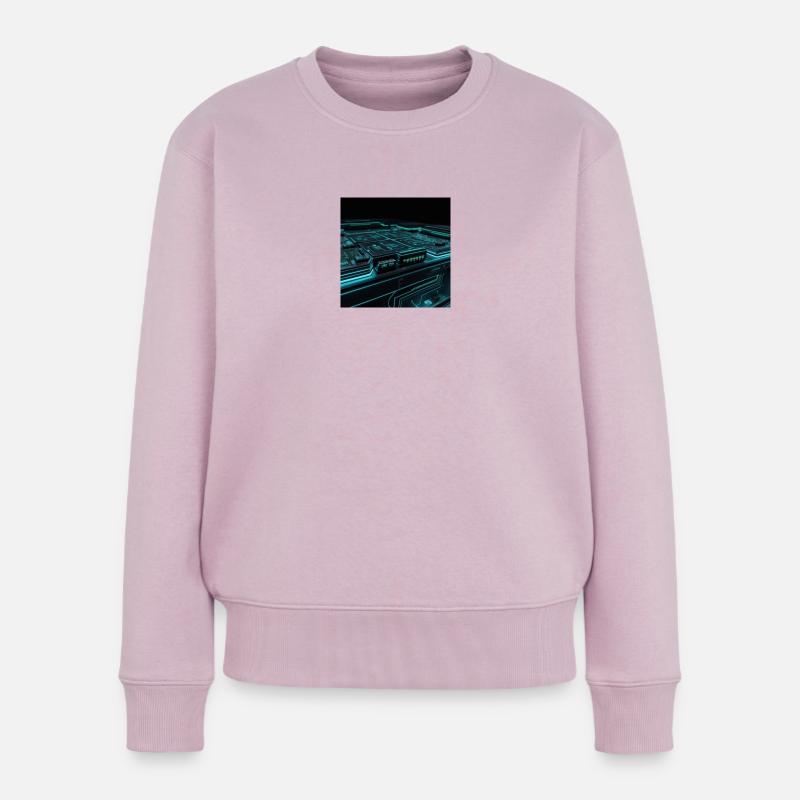 Kybernetische Schaltkreise - Frauen Premium Bio Pullover - Altrosa