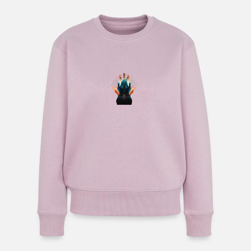 Hand 3 - Frauen Premium Bio Pullover - Altrosa